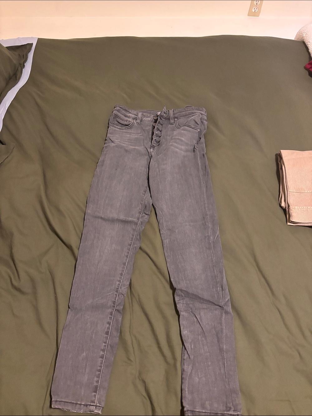 Joe's Jeans Gray Skinny Button-Fly Jeans